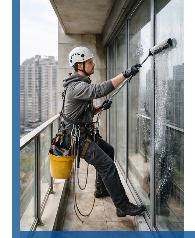 Профессиональная мойка балконного остекления в Челябинске