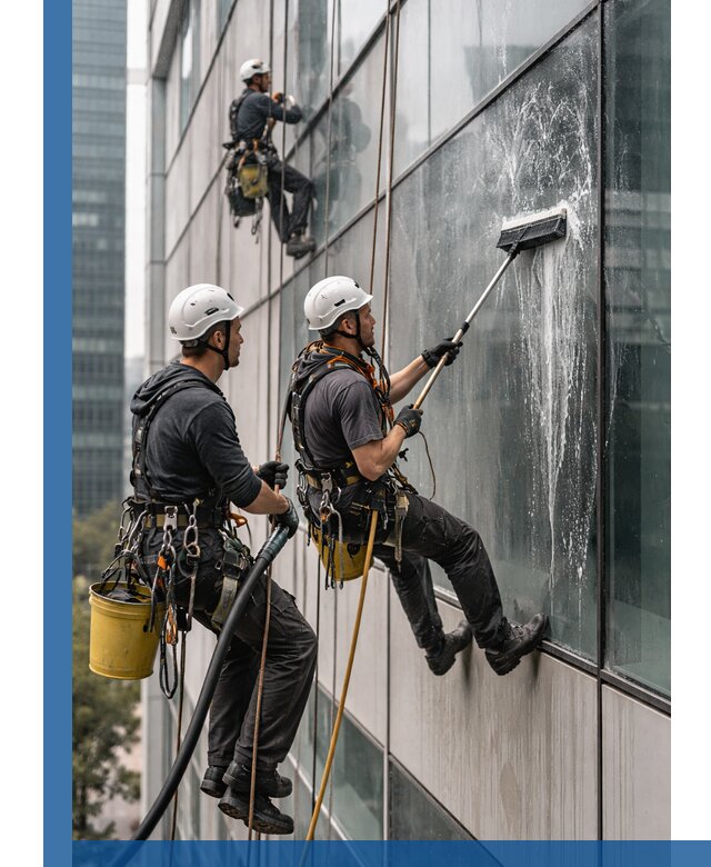 Профессиональная высотная мойка фасадов зданий в Челябинске
