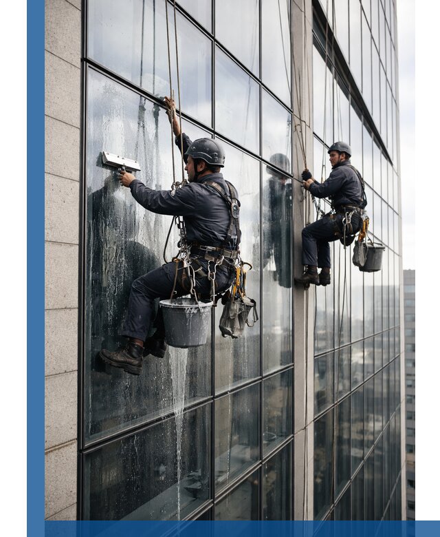 Профессиональная мойка стеклянных фасадов зданий в Челябинске