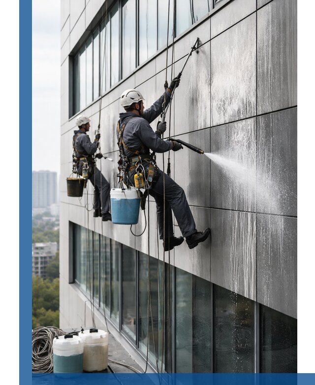 Профессиональная мойка вентилируемых фасадов в Челябинске