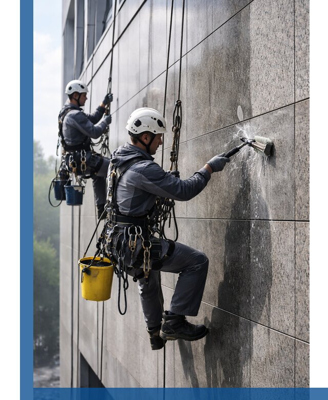 Профессиональная мойка фасада из керамогранита в Челябинске