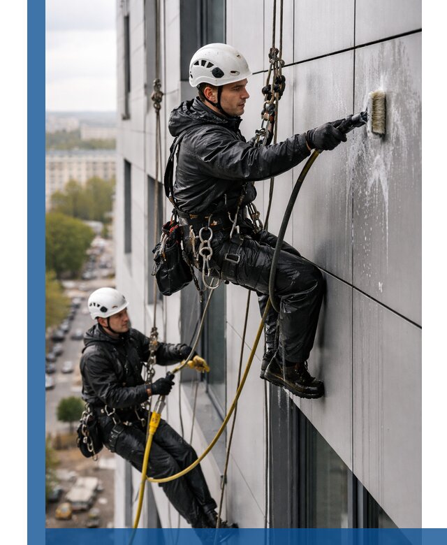 Профессиональная мойка фасада из композита в Челябинске