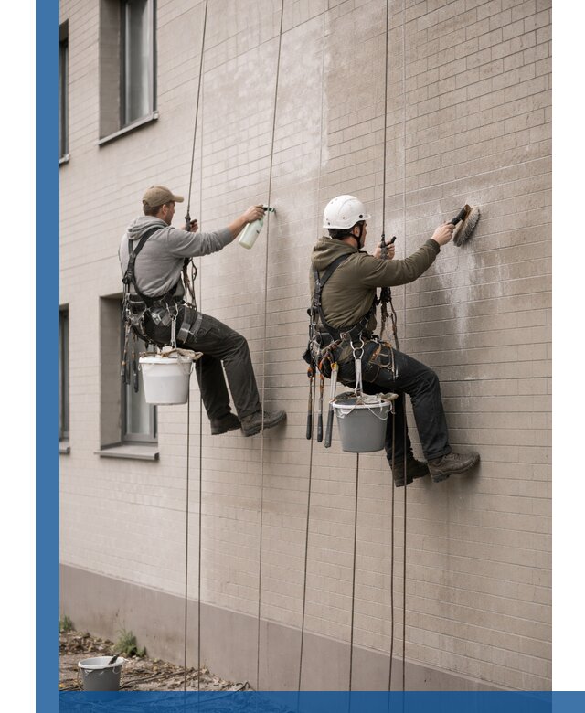 Удаление высолов с фасада зданий в Челябинске без повреждений и следов
