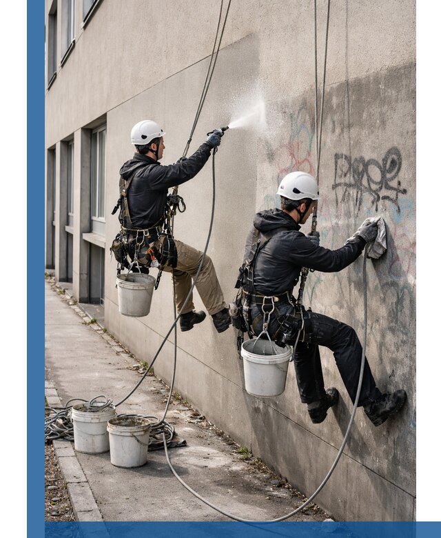 Антиграффити покрытие фасада с защитой от надписей в Челябинске