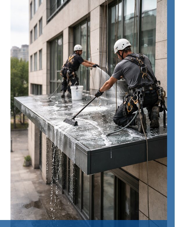 Мойка козырьков и навесов в Челябинске от 3609 р. | ВЫСОТНИК-Члб