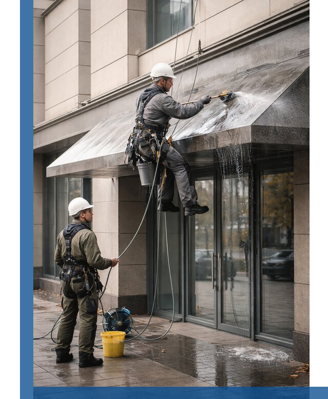 Профессиональная мойка козырьков и навесов в Челябинске