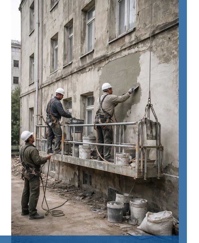 Капитальный ремонт фасада в Челябинске от 4331 р. | ВЫСОТНИК-Члб