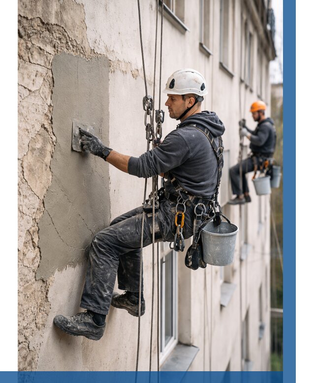 Восстановление штукатурки фасада в Челябинске от 1237 р. | ВЫСОТНИК-Члб