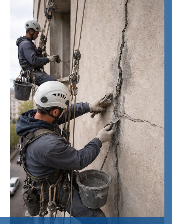 Заделка трещин на фасаде в Челябинске от 928 р. | ВЫСОТНИК-Члб