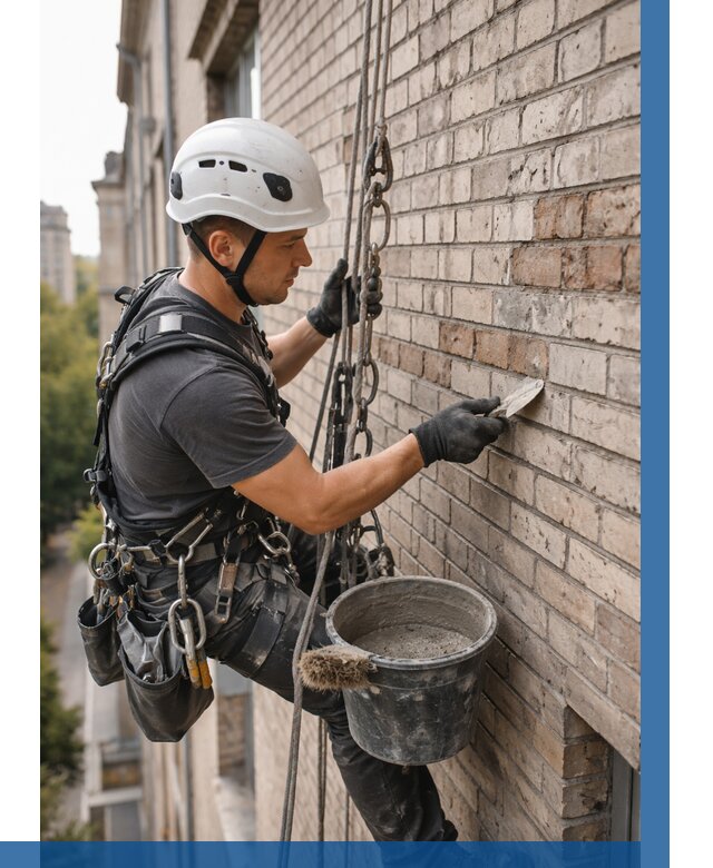 Ремонт кирпичной кладки фасада в Челябинске от 1856 р. | ВЫСОТНИК-Члб