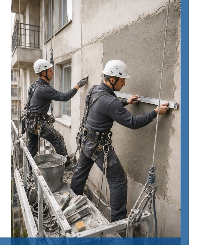 Штукатурка фасада на высоте в Челябинске от 928 р. | ВЫСОТНИК-Члб