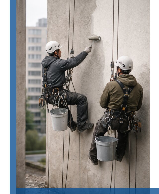 Покраска фасадов высотными альпинистами в Челябинске с гарантией