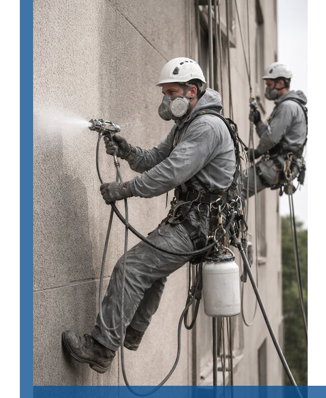 Безвоздушная покраска фасадов зданий в Челябинске профессионально