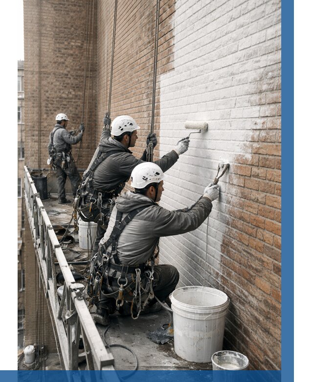 Покраска кирпичного фасада в Челябинске от 361 р. | ВЫСОТНИК-Члб