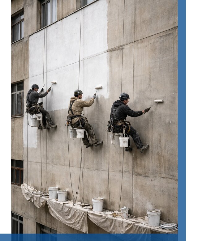 Покраска бетонного фасада в Челябинске от 361 р за м2 | ВЫСОТНИК-Члб