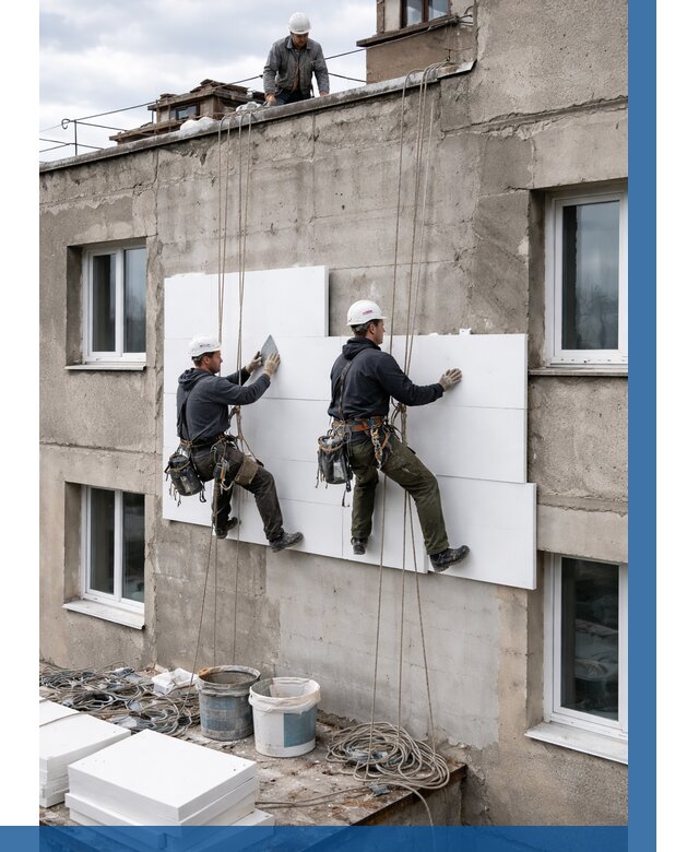 Утепление фасада пенополистиролом в Челябинске от 1856 р. | ВЫСОТНИК-Члб