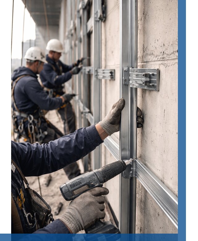 Монтаж подсистемы вентфасада в Челябинске от 877 р. | ВЫСОТНИК-Члб