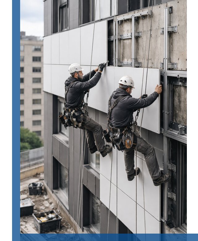 Монтаж композитных панелей фасада в Челябинске под ключ