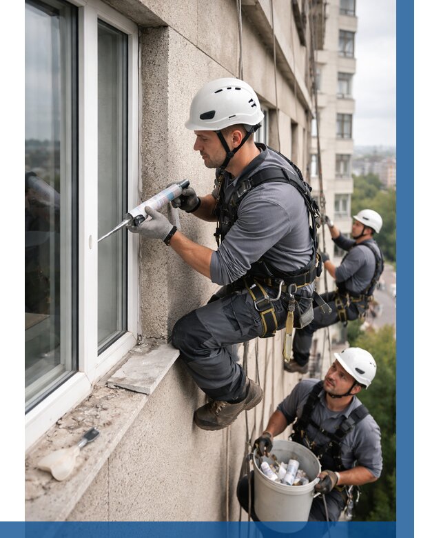 Герметизация оконных швов снаружи в Челябинске от 1547 р. | ВЫСОТНИК-Члб