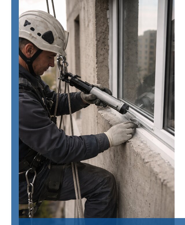 Герметизация оконных швов снаружи в Челябинске профессионально