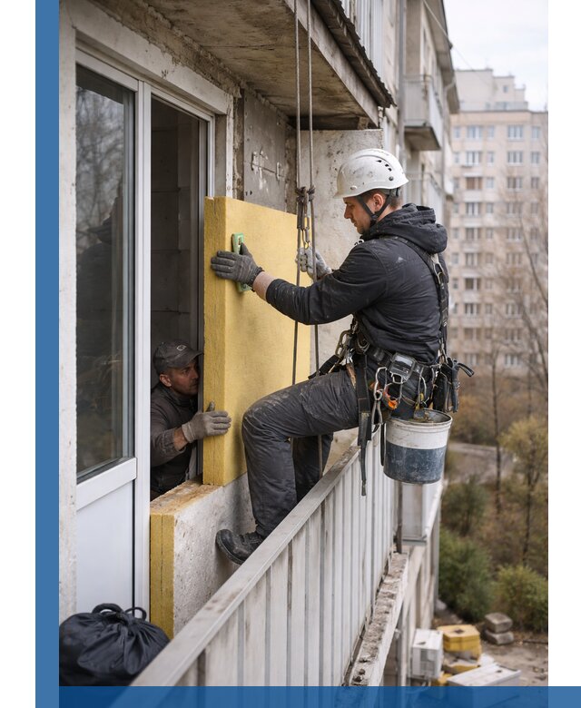 Профессиональное утепление балкона снаружи в Челябинске под ключ