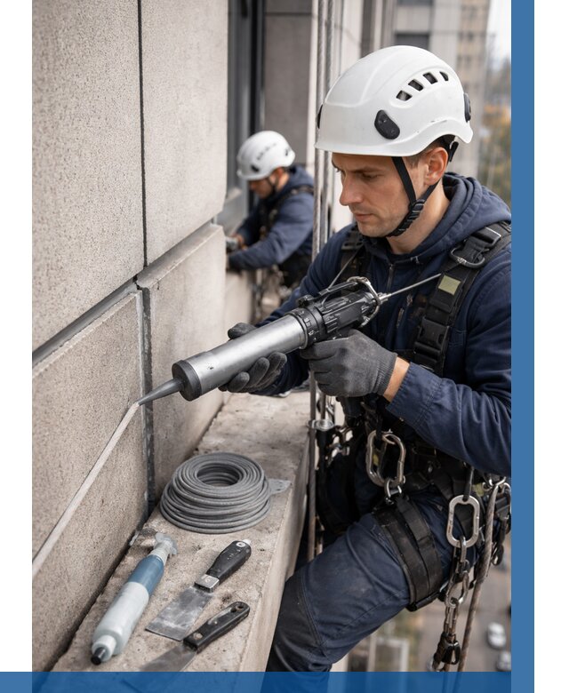 Герметизация деформационных швов фасада в Челябинске от 722 | ВЫСОТНИК-Члб