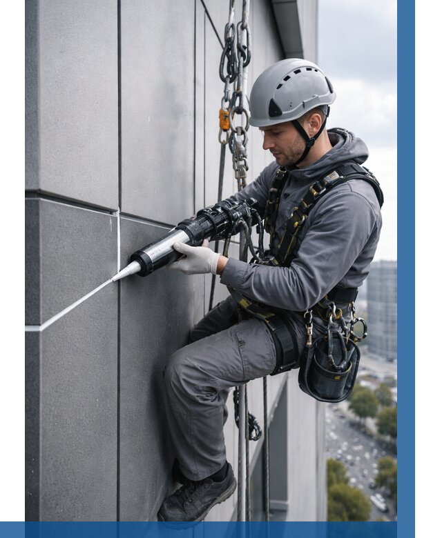 Герметизация стыков фасадных панелей в Челябинске от 6703 р.| ВЫСОТНИК-Члб