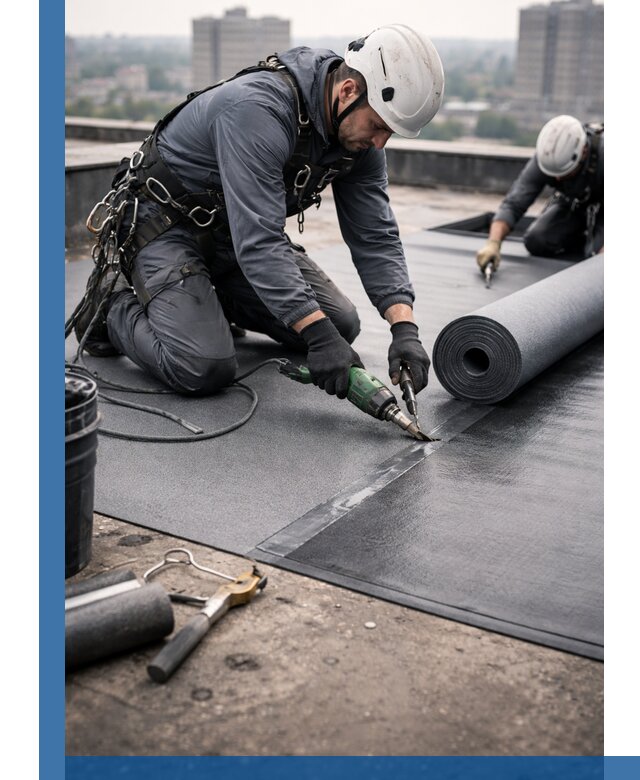 Ремонт мягкой кровли в Челябинске с выездом промальпинистов