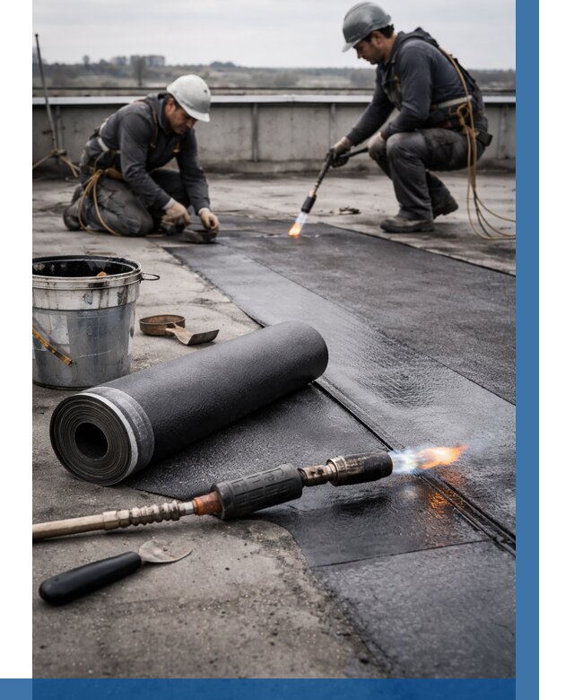 Ремонт рулонной кровли в Челябинске от 670 р. | ВЫСОТНИК-Члб