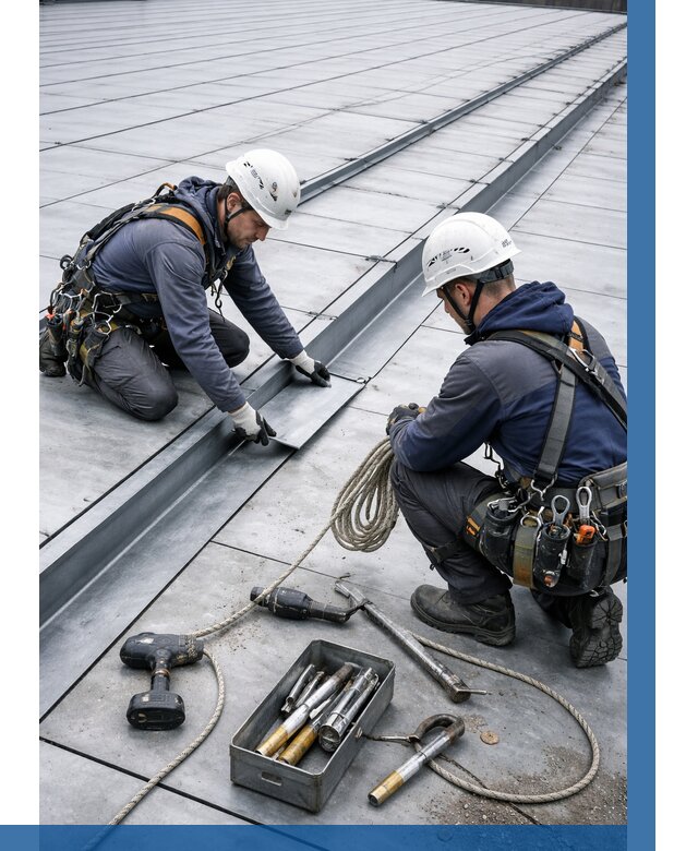 Ремонт фальцевой кровли в Челябинске от 722 р. | ВЫСОТНИК-Члб