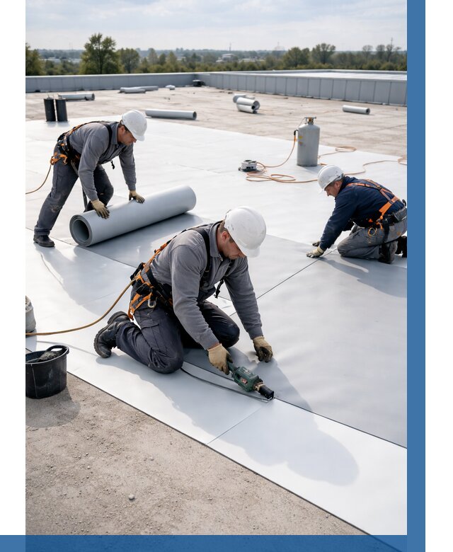 Монтаж мембранной кровли под ключ в Челябинске от 1237 р. | ВЫСОТНИК-Члб