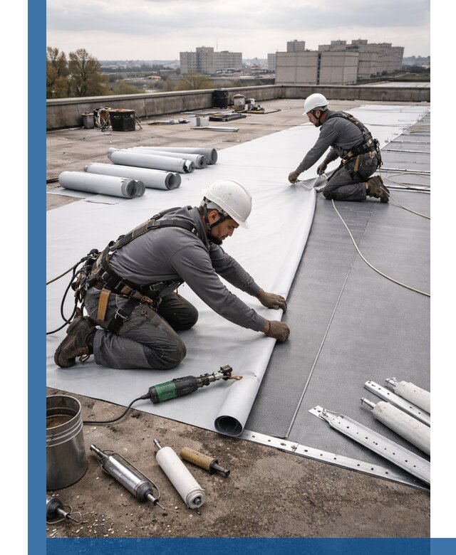 Монтаж мембранной кровли в Челябинске для промышленных зданий