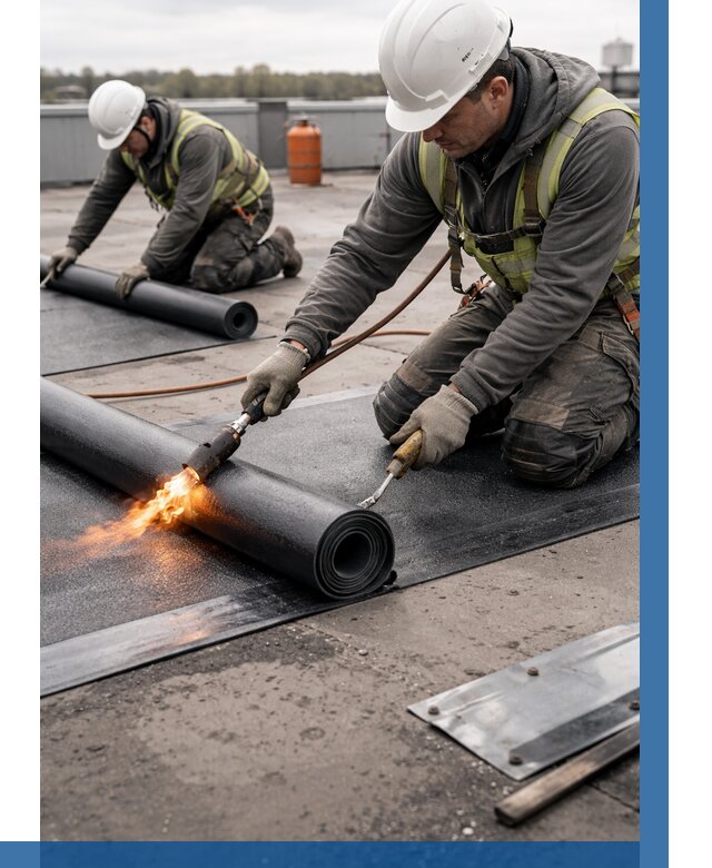 Монтаж наплавляемой кровли в Челябинске от 877 р. — ВЫСОТНИК-Члб