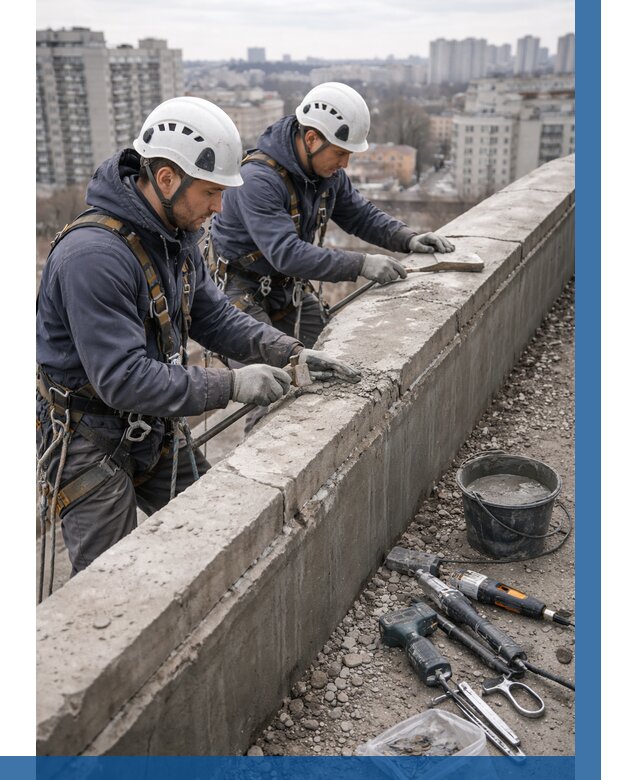 Ремонт парапета на кровле в Челябинске от 1547 р. | ВЫСОТНИК-Члб