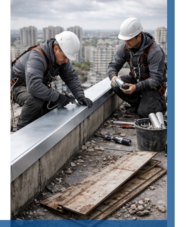 Замена парапетных крышек под ключ в Челябинске от 1237 р. | ВЫСОТНИК-Члб