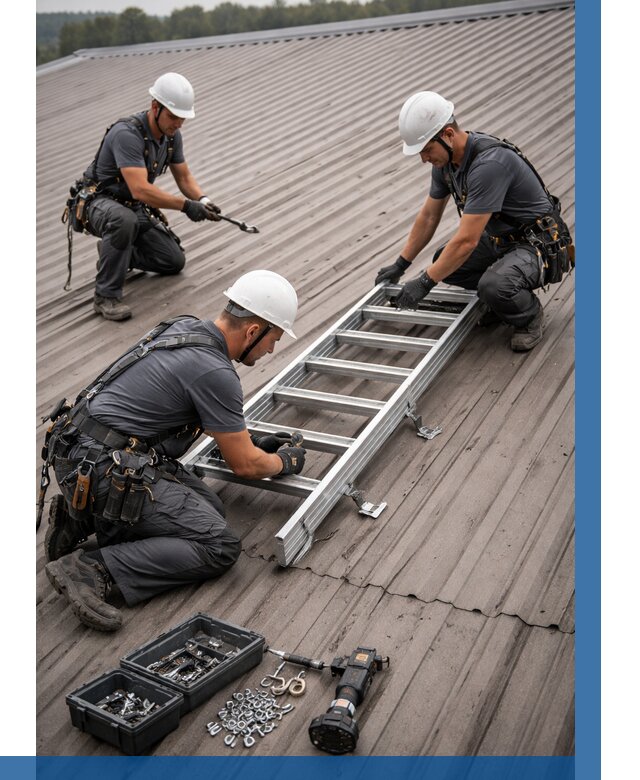 Монтаж кровельной лестницы в Челябинске от 4640 р. | ВЫСОТНИК-Члб