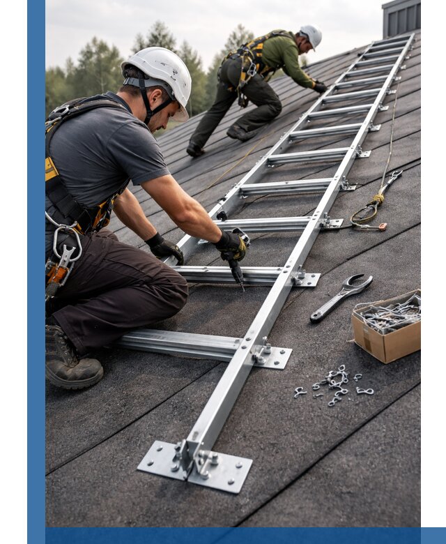 Профессиональный монтаж кровельной лестницы в Челябинске под ключ