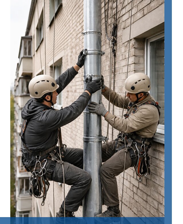 Замена водосточных труб в Челябинске от 6703 р. | ВЫСОТНИК-Члб