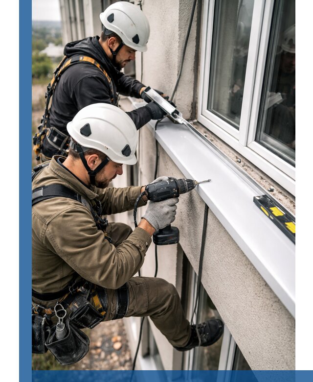 Профессиональный монтаж оконных отливов и отведения воды в Челябинске