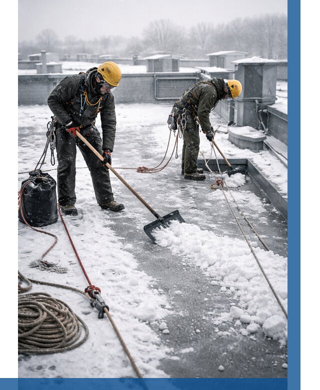 Очистка крыши от снега в Челябинске от 7734 р. | ВЫСОТНИК-Члб