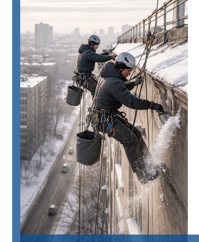 Очистка карнизов от снега в Челябинске профессионально и безопасно