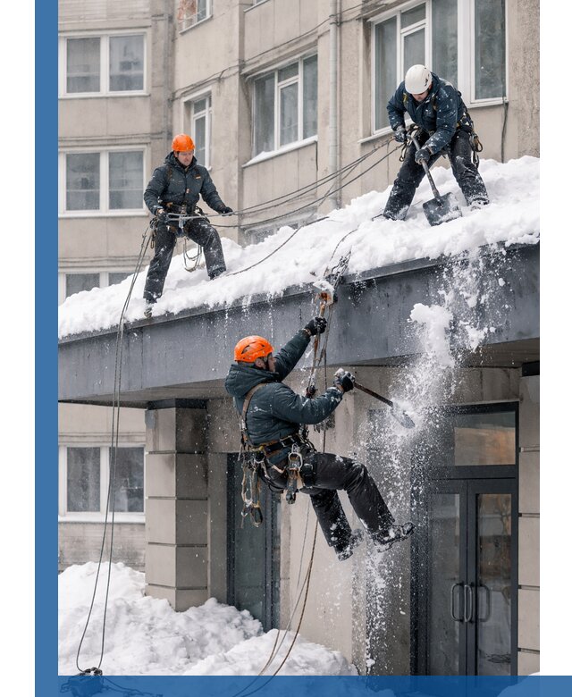 Безопасная очистка навесов от снега в Челябинске круглогодично