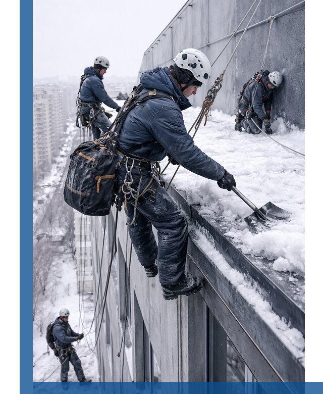 Абонентское обслуживание кровли зимой в Челябинске регулярный уход