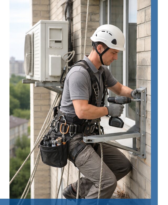 Установка кронштейнов кондиционера в Челябинске от 3609 р. | ВЫСОТНИК-Члб