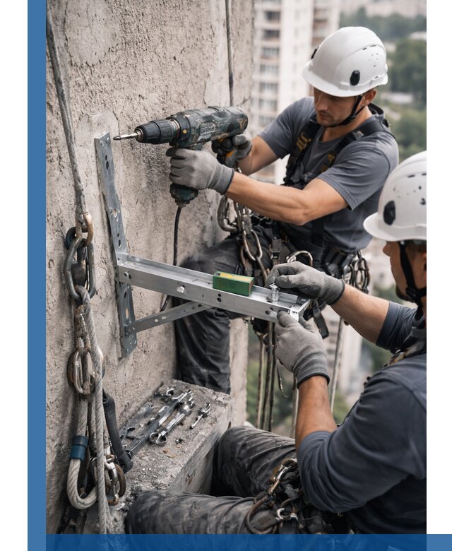 Установка кронштейнов кондиционера и крепежа в Челябинске