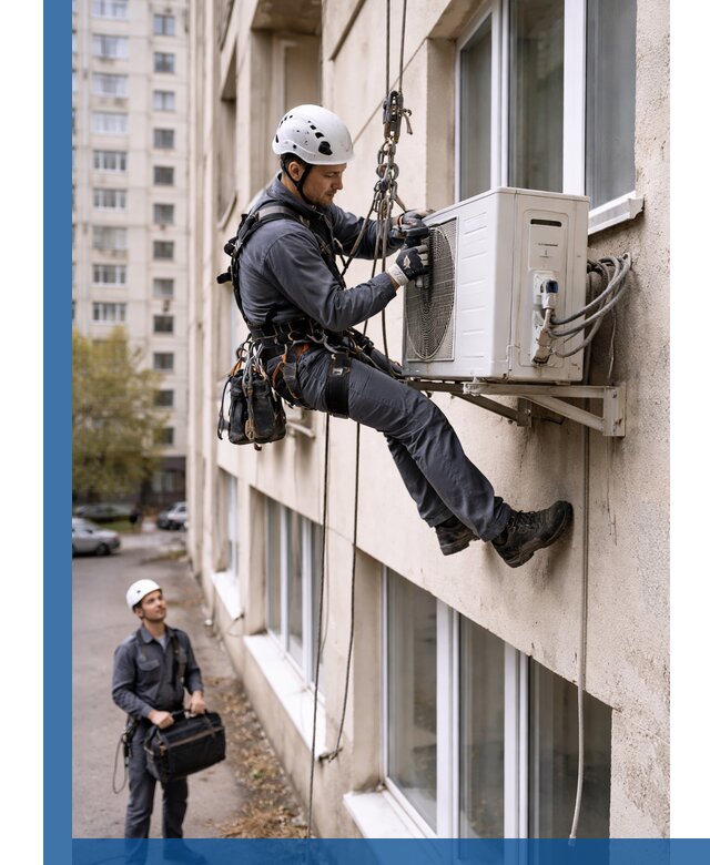 Демонтаж внешнего блока кондиционера в Челябинске профессионально