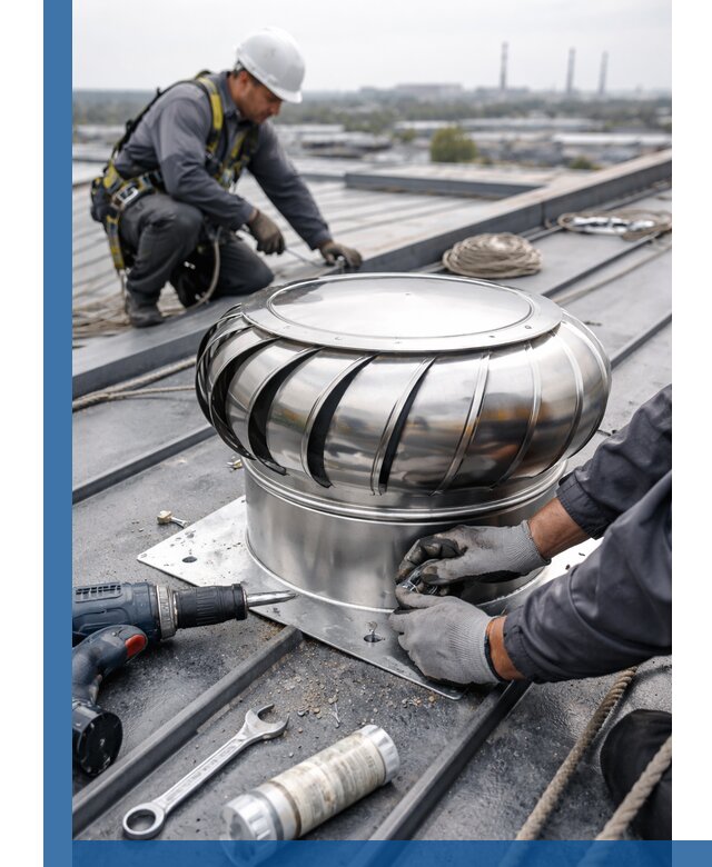 Установка дефлекторов на кровле в Челябинске профессионально