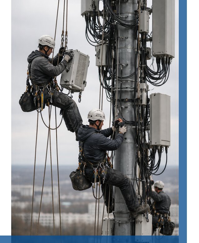Монтаж оборудования связи на мачте в Челябинске от 7734 р. | ВЫСОТНИК-Члб