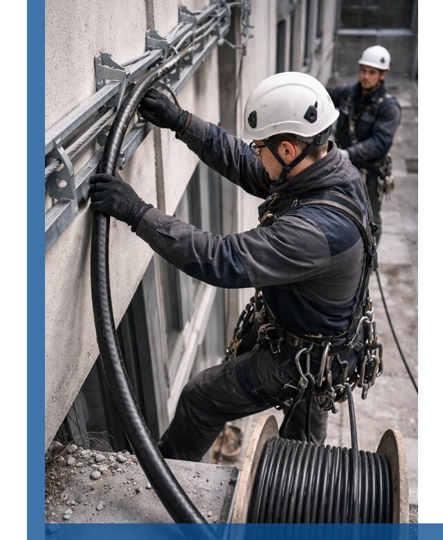 Протяжка кабеля питания на высоте в Челябинске с гарантией безопасности и качества