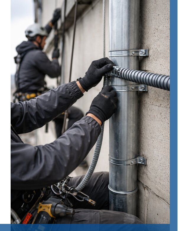 Монтаж гофры для кабеля в Челябинске от 309 р. | ВЫСОТНИК-Члб